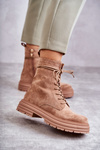 Жіночі замшеві чоботи на зав'язках Camel Afra