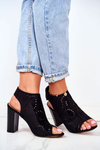 Жіночі босоніжки на високому каблуці Black Rules