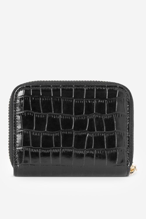 Жіночий гаманець з натуральної шкіри з тваринним принтом маленький Nobo NPUR-LR0020-C020 чорний