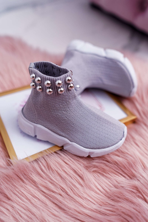 Спортивне дитяче взуття з бісером сіре Verone