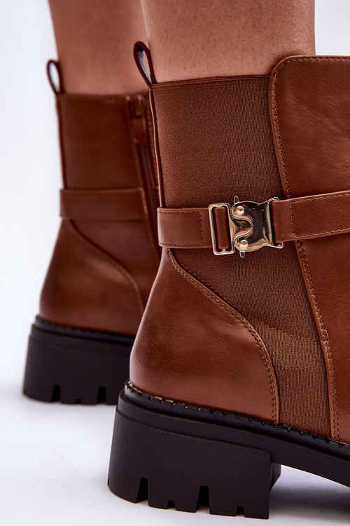 Жіночі шкіряні ботильйони Elspetia коричневого кольору