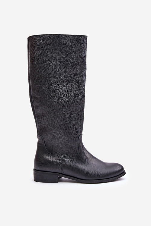 Шкіряні жіночі чоботи на блискавці Lewski 3616 Чорні