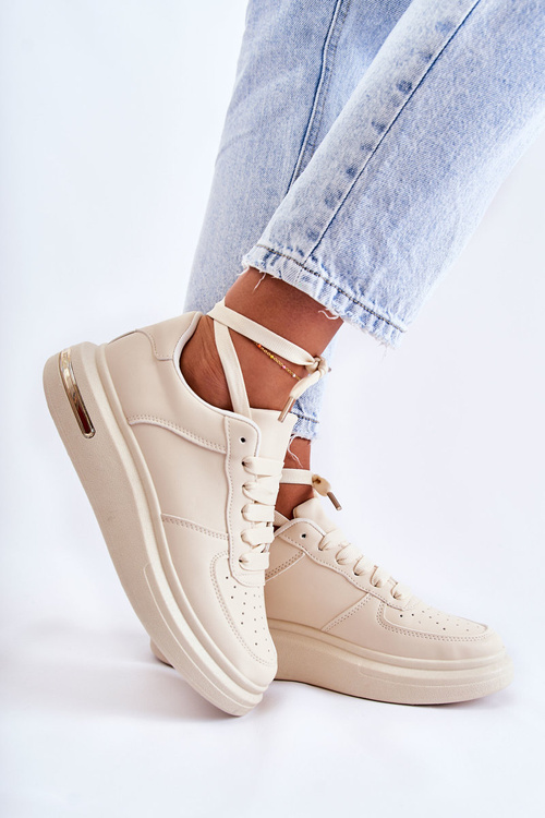 Класичні шкіряні спортивні туфлі бежеві Jennys