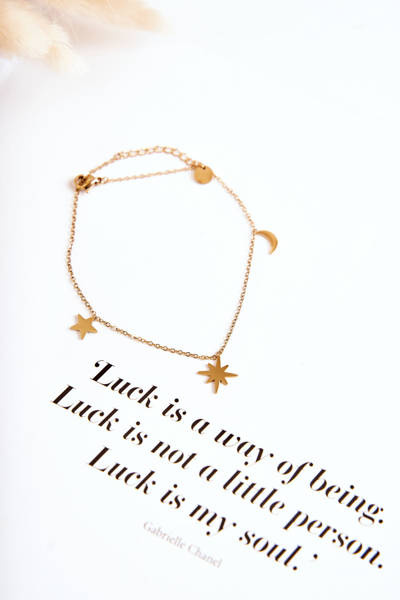 Браслет на ніжці зірки і місяць золотий