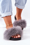 Жіночі тапочки з хутром темно-сірі Belmondo