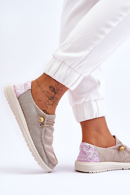 Жіночі сліпони з парусинової тканини, бежеві Kenza