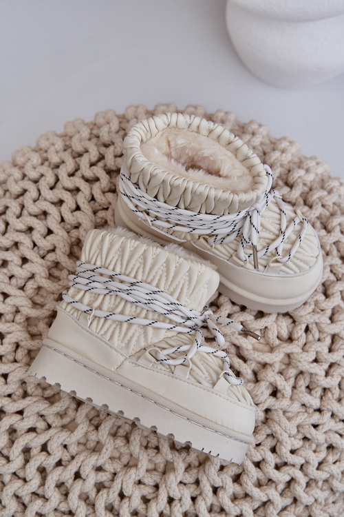 Дитячі Зимові Чоботи З Теплим Вкладенням Світло-бежеві Настіра