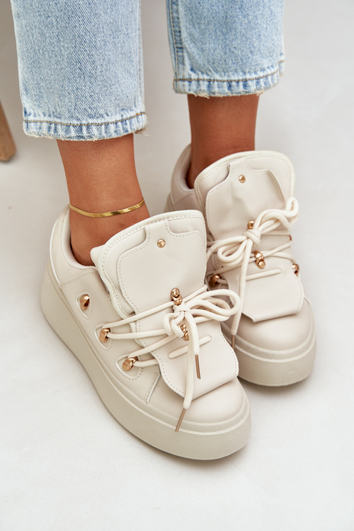 Жіночі Кросівки На Платформі Бежеві Dolistana