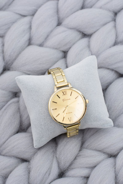 Жіночий золотий стильний годинник з браслетом