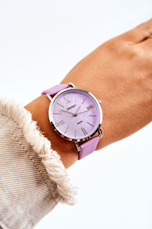 Дивитися на шкіряному ремінці без нікелю ERNEST Purple