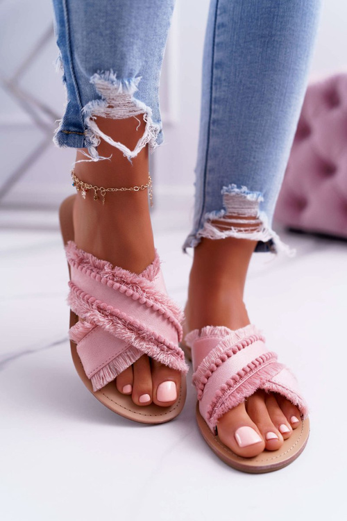 Жіночі тканинні шльопанці Vices 7269 Рожевий Jamen