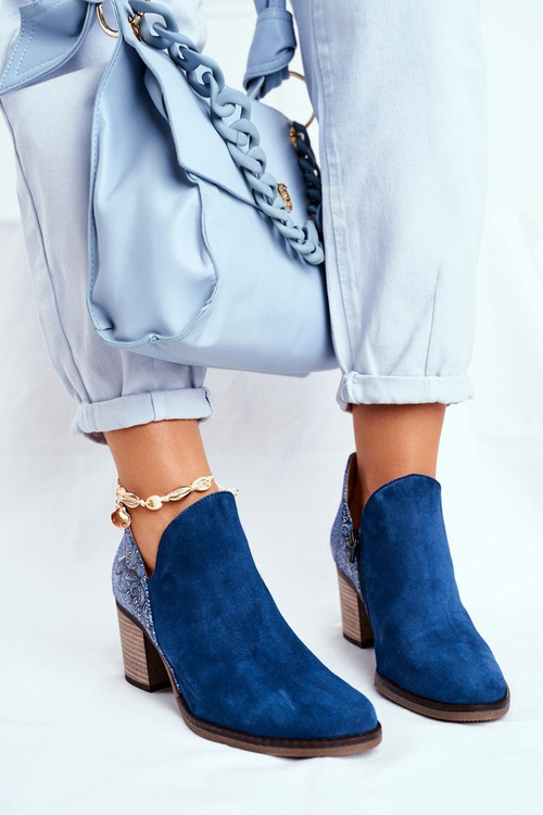 Жіночі шкіряні черевики Maciejka Navy Blue 04492-17