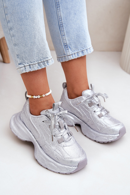 Жіночі Кросівки, Прикрашені Цирконіями Срібні Porrot