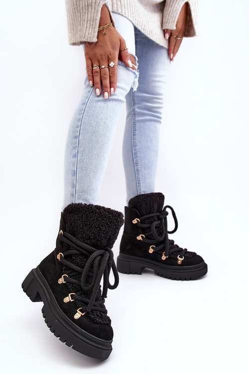 Жіночі снігові черевики Trappers зі шнурівкою Black Shala