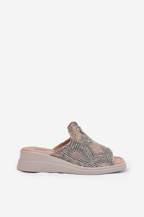 Жіночі Сандалі На Т платформі З Замком Зооморфний Візерунок Бежеві Irriva