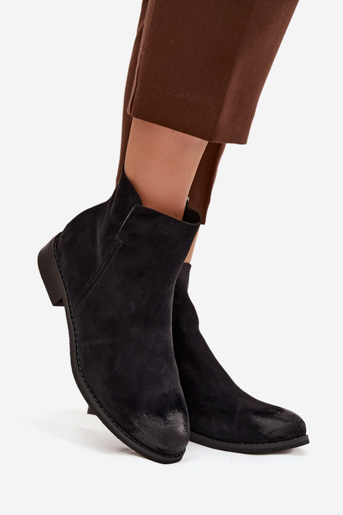 Жіночі чоботи на плоскому каблуці Vinceza 39961 Чорні