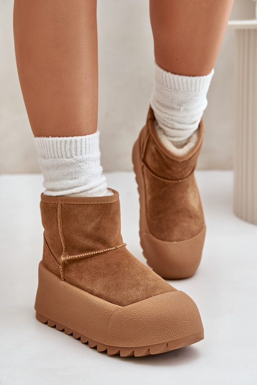 Теплі замшеві зимові черевики на платформі Big Star OO274A212 Коричневий