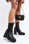 Жіночі чорні ботильйони на підборах Piovere