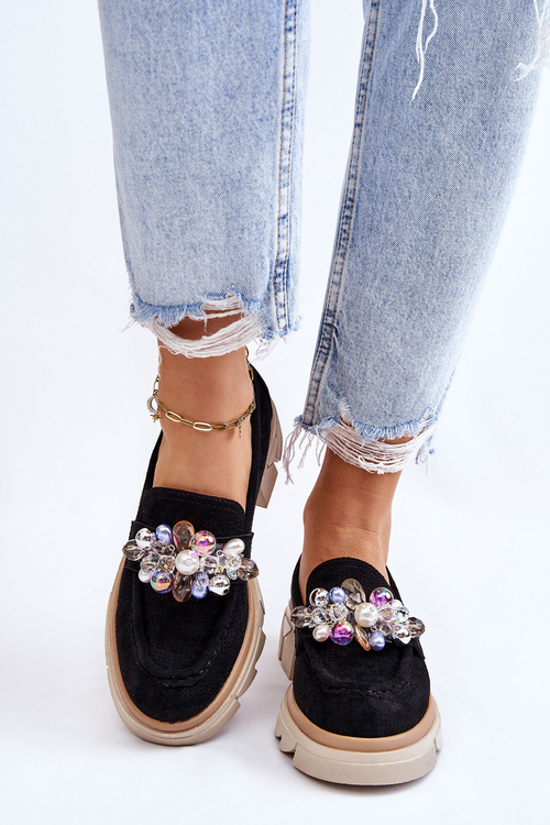Жіночі туфлі лофери з орнаментом Black Issac