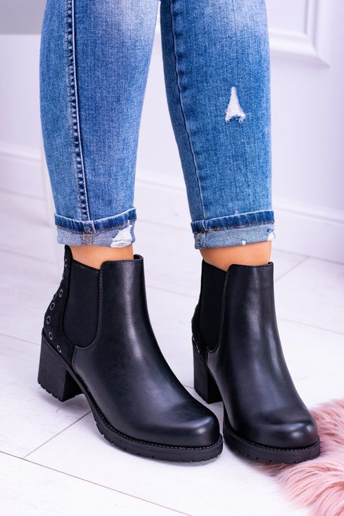 Чорні черевики Megusto на шпильці Sergio Leone