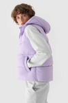 Жіноча пухова жилетка з капюшоном фіолетова 4F 4FWAW24TVJAF141-52S