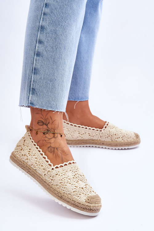 Мереживні сліпони, бежевий бланко
