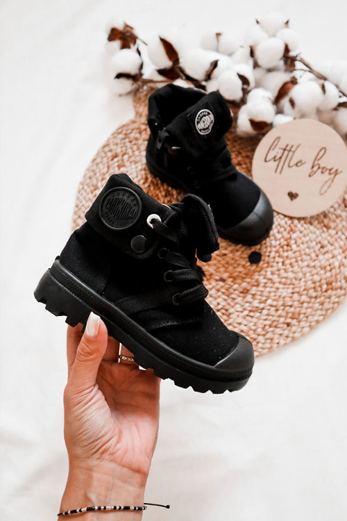 Дитячі високі кросівки чорні Tobby