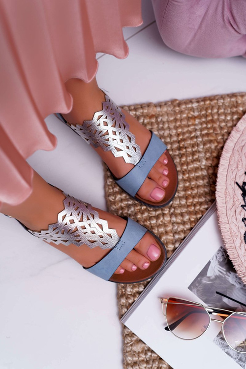 Жіночі сандалі на плоскій підошві Sergio Leone SK011 Blue Lirielle