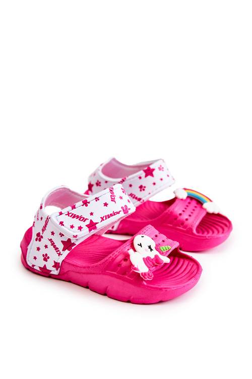 Дитячі світлі босоніжки з декором Темно-рожеві Trusty