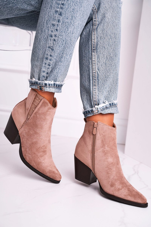 Чоботи жіночі на високому каблуці Хакі Гучні