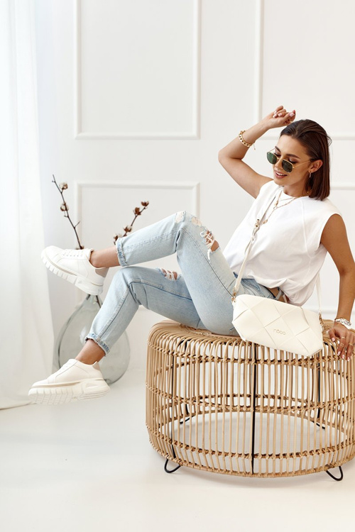 Жіночі кросівки на масивній підошві білі бежеві Riri