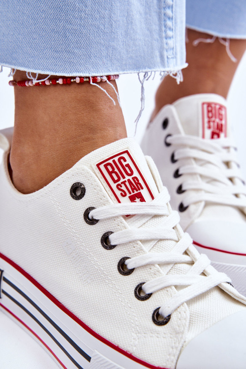 Жіночі тканинні кросівки на платформі Big Star LL274180 Білі