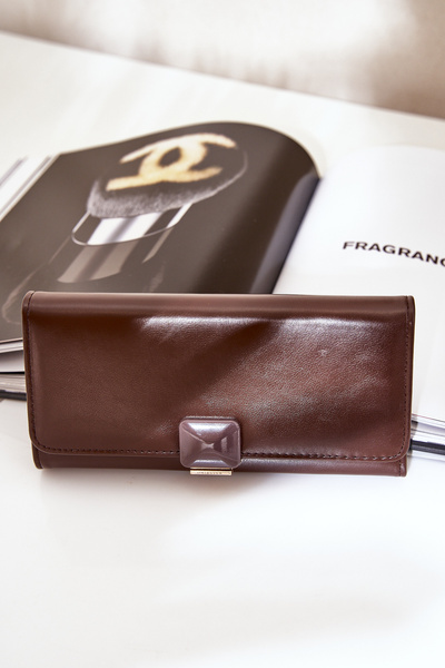 Еко Шкіряний Гладкий Жіночий Гаманець Шоколадний Еролія