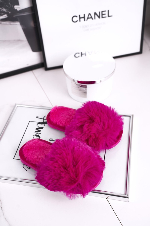 Дитячі тапочки з хутром кольору фуксії