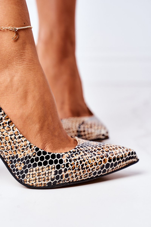 Шкіряні туфлі з тваринним малюнком Lewski Shoes 2453 Чорно-бежеві