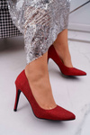 Жіночі туфлі на шпильці з червоної парчі Lu Boo D-57 Valerie