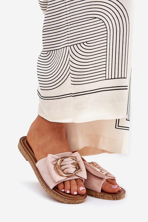 Плоскі Жіночі Сандалі З Декоративною Деталлю Рожеві Nellodra