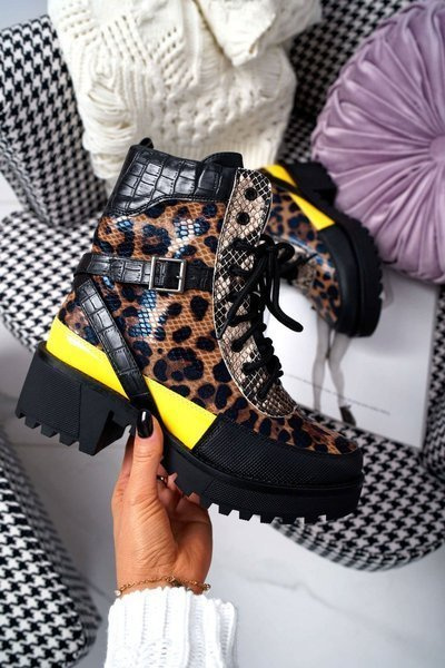 Жіночі високі черевики Trappers Leopard Femida