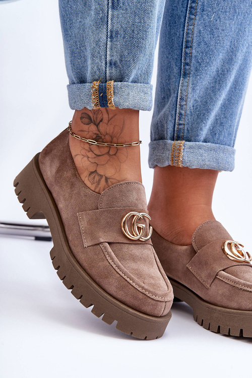 Жіночі замшеві напівчоботи з темно-бежевим орнаментом Rosefalls