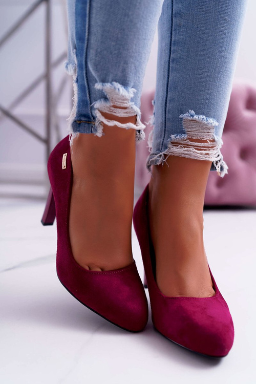 Жіночі туфлі Sergio Leone Campbell, шкіра, темна фуксія, замша та шпилька