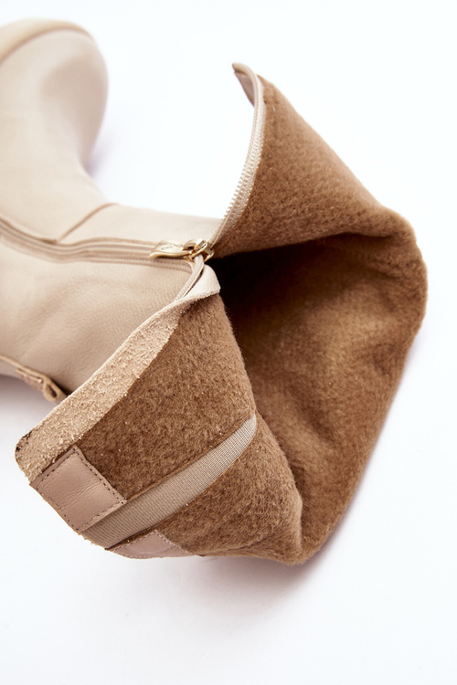 Шкіряні жіночі чоботи Lemar Light Beige Malayah