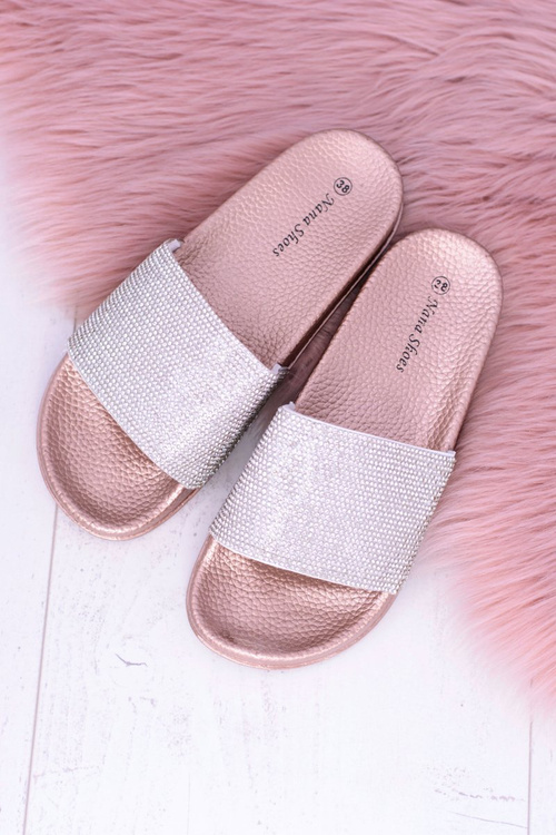 Жіночі цирконієві шльопанці MadameCristal Pink