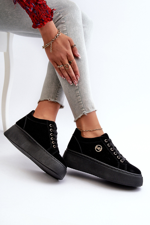 Низькі жіночі кросівки на платформі Чорні Telirra