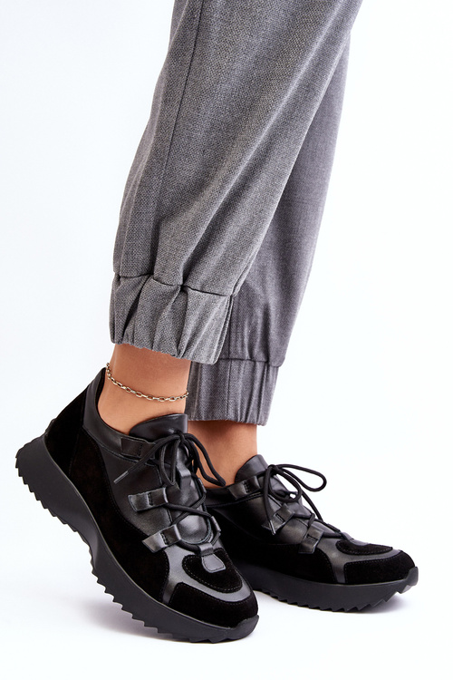 Жіноче шкіряне спортивне взуття M01/2 Zazoo Black