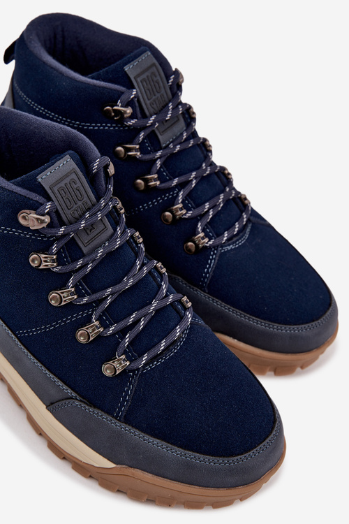 Замшеве Чоловіче Туристичне Взуття Big Star SS174264 Темно-синє