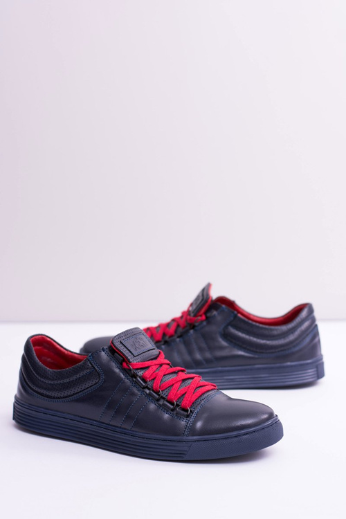 Чоловічі шкіряні тенні темно-сині Elon