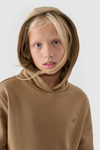 Толстовка без застібки для дівчат однотонна бежева 4F 4FJWMM00TSWSF1316-83S