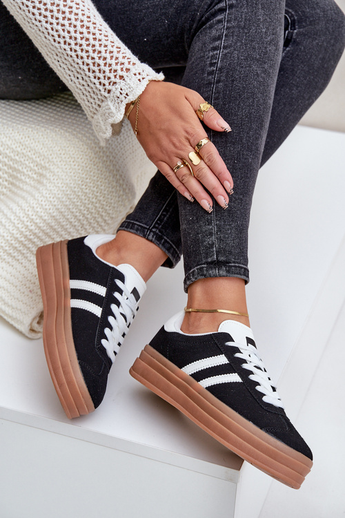 Кросівки жіночі на платформі чорні Egelia