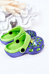 Дитячі поролонові тапочки Crocs Navy-Green Jupiter