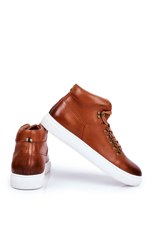 Чоловічі кросівки шкіряні GOE коричневі GG1N3011